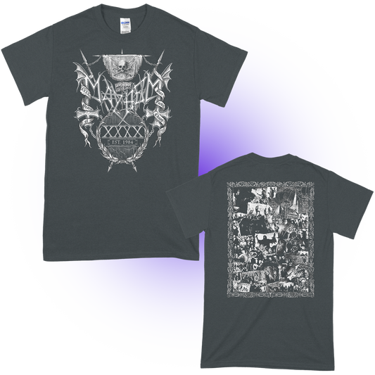 Mayhem (40th Anni. Collage Charcoal) T-Shirt